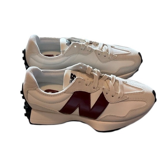 New Balance 327 NB White Burgundy Women Casual Lifestyle Shoes WS327JWC-B Size 7